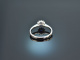 Feines Blau! Klassischer Saphir Brillant Ring Weiß Gold 750