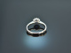 Fine blue! Classic sapphire diamond ring white gold 750