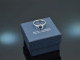 Feines Blau! Klassischer Saphir Brillant Ring Wei&szlig; Gold 750