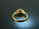 Around 1980! Noble ring with ruby and diamonds gold 750