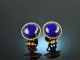 Around 1985! Precious earrings with lapis lazuli gold 750