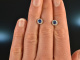Fine Blue! Schöne Ohrringe mit Saphiren und Brillanten Weiß Gold 750