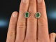 Edles Gr&uuml;n! Feinste Smaragd Ohrringe mit Brillanten Wei&szlig; Gold 750
