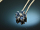 Blue Blossom! Feines Saphir Bl&uuml;ten Collier Wei&szlig; Gold 750