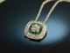 Emerald Green! Feines Collier mit Smaragden und Brillanten Wei&szlig; Gold 750