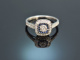 Classy Blue! Sch&ouml;ner Ring mit Saphiren und Brillanten Wei&szlig; Gold 750