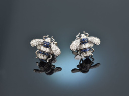 Tiny Bees! H&uuml;bsche Bienen Ohrringe Saphire...