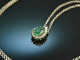 Fine Green! Feines Smaragd Collier mit Brillanten Wei&szlig; Gold 750