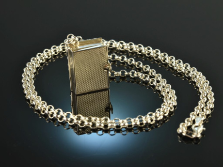 Around 1970! Chain with medallion pendant in the form of a book silver 925