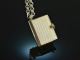 Around 1970! Chain with medallion pendant in the form of a book silver 925