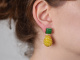 Yellow and Green! Tropfen Ohrringe aus gr&uuml;nem Achat und gelbem Zirkon Silber 925 ros&eacute;vergoldet