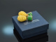 Yellow and Green! Drop earrings of green agate and yellow zircon silver 925 rose gold plated