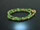 Green meadow! Fancy Armband 2reihig Tsavorith Apatit und gr&uuml;ner Achat Silber 925 vergoldet