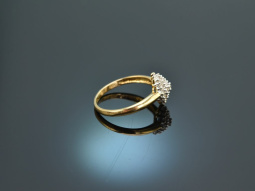 Around 1990! Beautiful diamond ring 0.25 ct gold 750