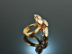 Around 1970! Design goldsmith ring with moonstone gold 750