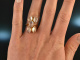 Um 1970! Design Goldschmiede Ring mit Mondstein Gold 750