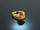 Um 2015! Eleganter Design Ring mit Citrin und Diamanten Gold 585