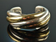 Around 1995! Chic wide bicolor bangle silver 925
