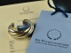 Around 1995! Chic wide bicolor bangle silver 925