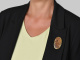 Around 1980! Goldsmith design brooch with Boulder opal in matrix gold 750