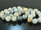 Vivid Blue! Beautiful grained aquamarine necklace silver 925 gold plated