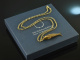 Around 1970! Filigree fish pendant with long chain silver gold plated