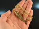 Around 1970! Filigree fish pendant with long chain silver gold plated