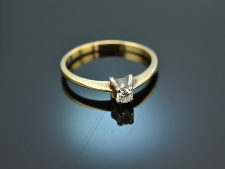 Around 1950! Classic diamond ring 0.1 ct gold 585