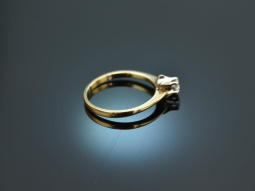 Um 1950! Klassischer Brillant Ring 0,1 ct Gold 585