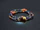 Ancient Chic! Fancy Armband 2reihig Koralle Lapislazuli Saphir Silber 925 vergoldet