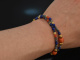 Ancient Chic! Fancy Armband 2reihig Koralle Lapislazuli Saphir Silber 925 vergoldet