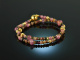 Rose Garden! Fancy Armband 2reihig Pink Saphir Granat Cherry Quarz und Turmalin Sterlingsilber 925 vergoldet