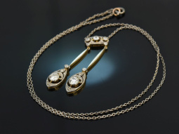 Um 1915! Edles Belle Epoque Collier mit Diamanten Gold...