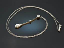 Um 1910! Feines Belle Epoque Collier mit Diamanten Gold 585 Platin