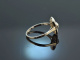 Um 1925! Schlichter Art Deco Ring mit Diamant Wei&szlig; Gold 585
