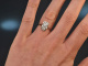 Um 1925! Schlichter Art Deco Ring mit Diamant Wei&szlig; Gold 585