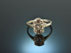 Um 1925! Schlichter Art Deco Ring mit Diamant Weiß Gold 585