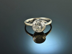 Um 1935! Gro&szlig;er Solit&auml;r Diamant Ring ca. 2,1 ct Wei&szlig; Gold 585