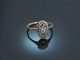 Um 1915! Hübscher Belle Epoque Ring mit Diamant Gold 585 Platin