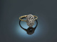 Um 1915! H&uuml;bscher Belle Epoque Ring mit Diamant Gold 585 Platin