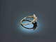 Um 1915! H&uuml;bscher Belle Epoque Ring mit Diamant Gold 585 Platin