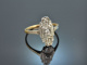Um 1925! Strenger Art Deco Ring mit Diamanten Gold 585 Platin