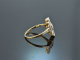 Um 1925! Strenger Art Deco Ring mit Diamanten Gold 585 Platin