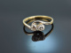 Um 1930! Feiner Toi et Moi Ring mit Diamanten Gold 585