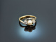 Um 1930! Schöner Ring mit Zuchtperle und Diamanten Gold 585