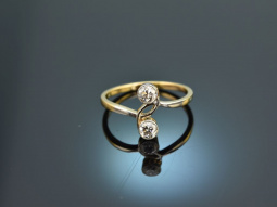 Um 1910! Sch&ouml;ner Jugendstil Ring mit Diamanten Gold 585