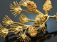 Around 1950! Sculptural pine branch brooch 750 gold