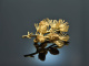 Around 1950! Sculptural pine branch brooch 750 gold