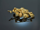 Around 1950! Sculptural pine branch brooch 750 gold