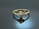 Um 1910! Zarter Ring mit Diamantrose Gold 585